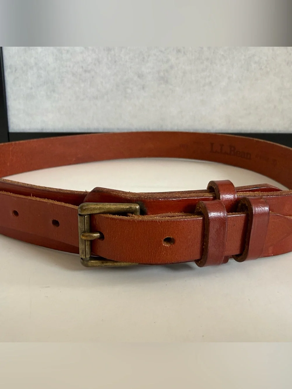 Vintage L.L.Bean Brown Leather Ranger Belt USA Made Size 30